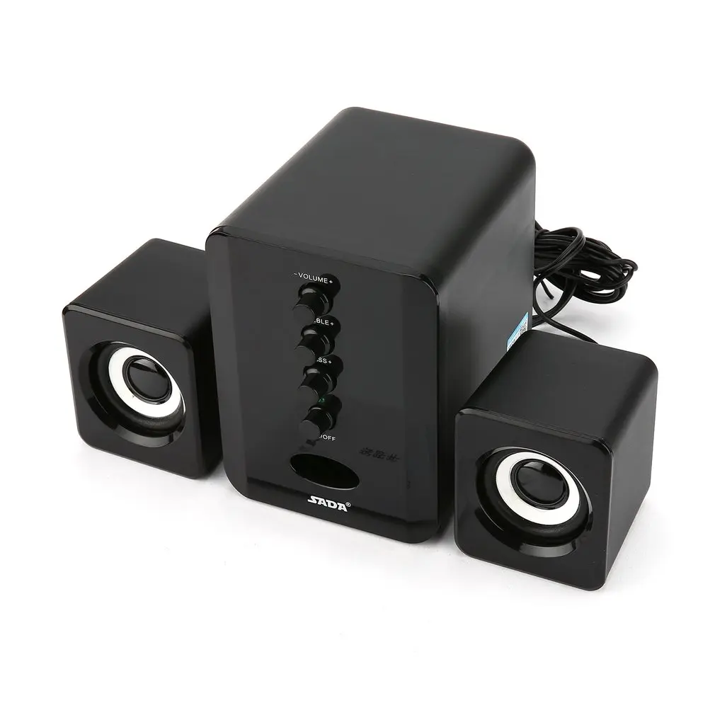 Проводные комбинированные колонки SADA D 202 USB компьютерные бас стерео музыкальный