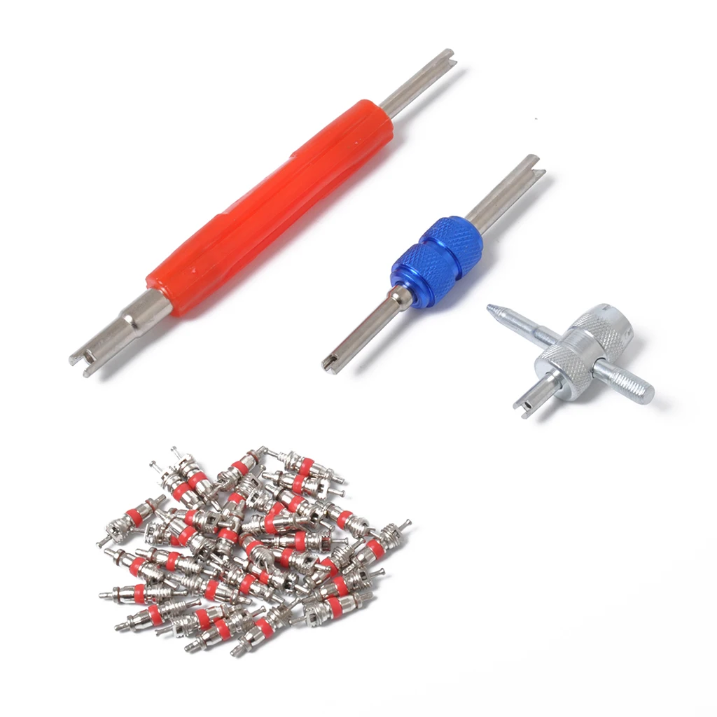 107pcs Auto TR412 TR413 TR414 TR418 Replacement Tire Valve Core Kit Tire Valve Repair Tool Set