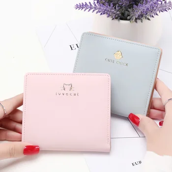 

Women Wallets With Individual Id Card Ladies Small Purses Female Cute Cat Wallet High Quality Carteira Billetera Mujer