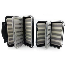 Double Layers Sponge Fly Fishing Tackle Box Thickened Waterproof Fishing Bait Lure Hook Holder Case Fishing Accessories