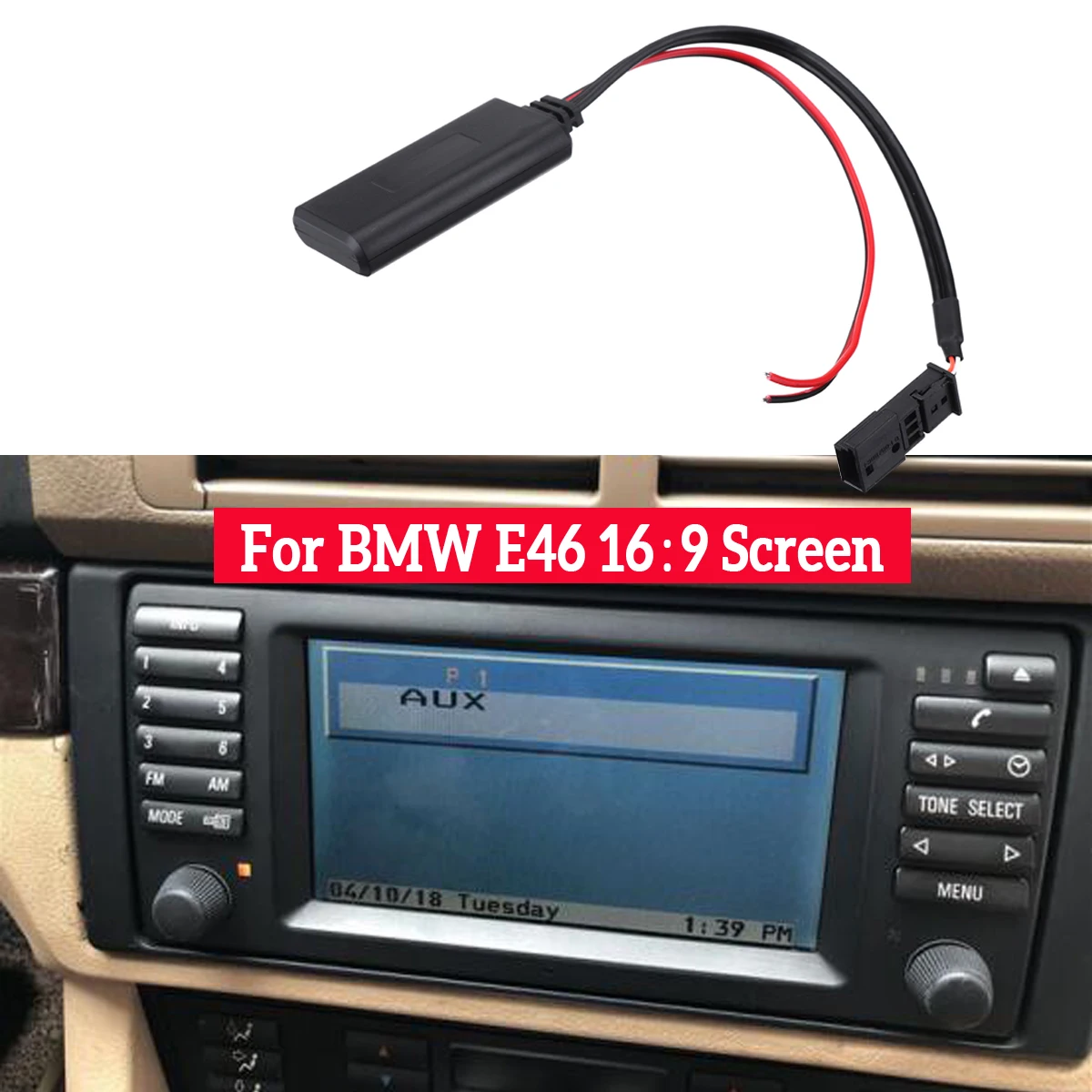 Sharplace Câble Adaptateur De Bluetooth AUX in Prise Audio Radio pour Voiture BMW E46 