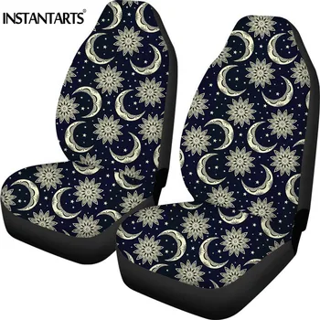 

INSTANTARTS Sun Moon Star Face Mandala Print Set of 2 Vehicle Seat Covers Easy Clean Car Interior Seat Covers Seat Protector