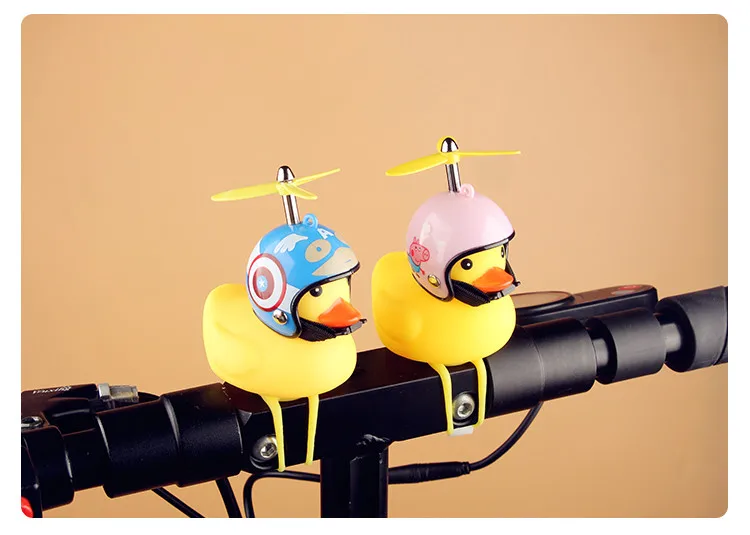 WorthWhile Bicycle Duck Bell with Light Broken Wind Small Yellow Duck Bike Motor Helmet Riding Cycling Accessories2