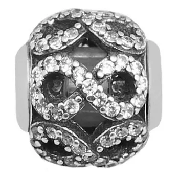 

Top Quality 925 Sterling Silver Bead Charm Dedication with zirconia studded infinity Beads Fit ESSENCE Bracelet Jewelry