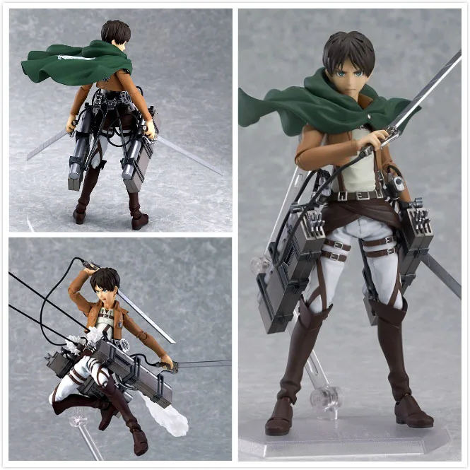 Аниме атака на Титанов ПВХ Фигурки Эрен Микаса Аккерман Леви риваиль Figma 203 207 213 фигурка с подставкой игрушка