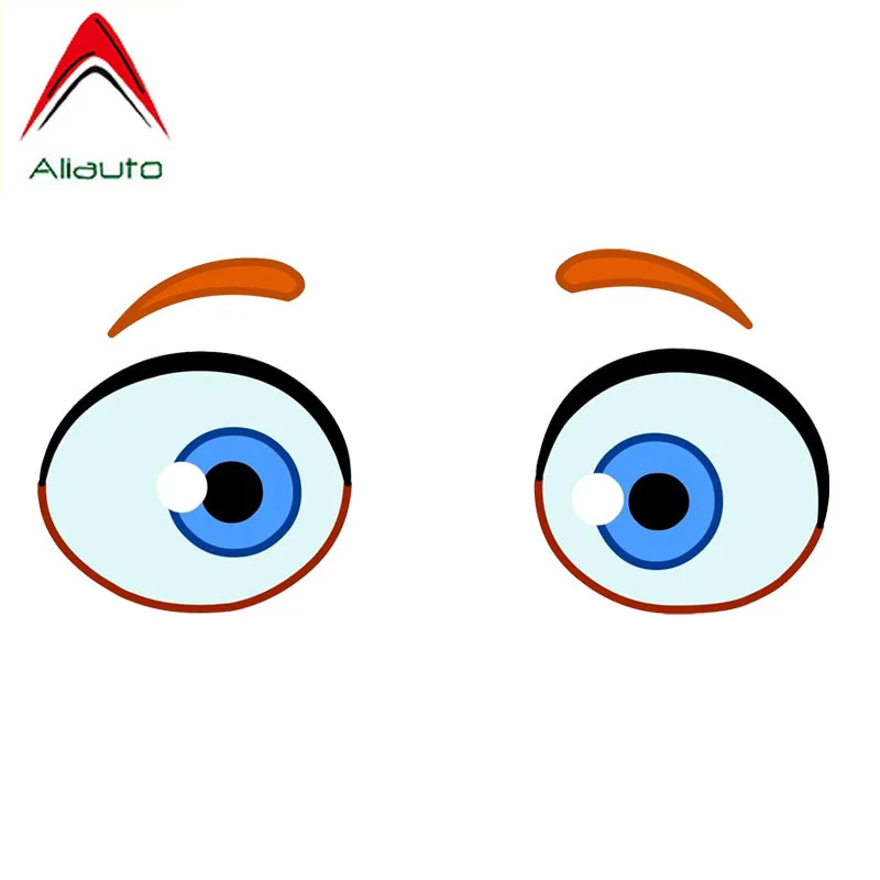 Aliauto Reflective Car Sticker Funny Cartoon Eye Decoration PVC Sunscreen Decal for Volkswagen Renault Opel Seat Skoda 16cm*7cm |