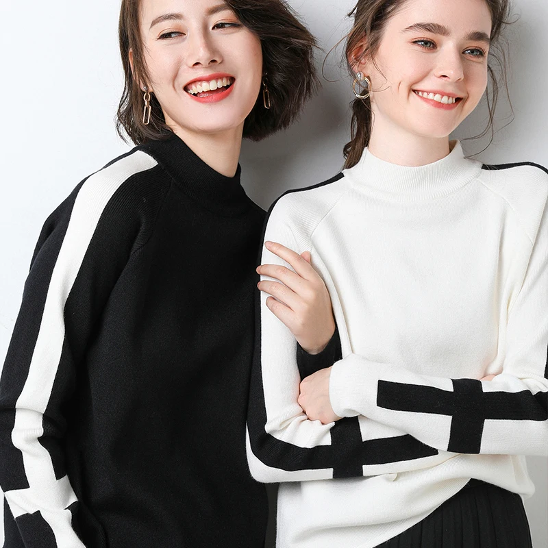 

womens jersey pullover sweater winter knitted casual autumn new jacket crew neck long sleeves short jumper top sweaters