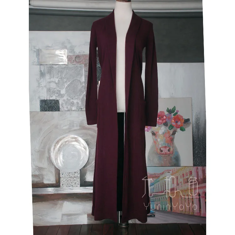 YUNINYOYO SO cool so beautiful. dark wine red Pure 100%cashmere Super Long Bathrobe cardigan with belt? It can't be better~ YUNINYOYO SO cool so beautiful. dark wine red Pure 100%cashmere Super Long Bathrobe cardigan with belt? It can't be better~