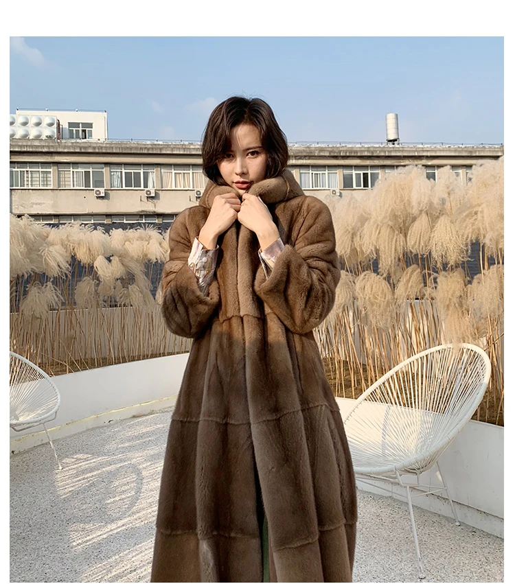 Женское импортное бархатное пальто из натурального меха норки женское Норковое