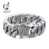 Fongten Vintage Style Bracelet Men's Unique Carving Cuban Link Chain Stainless Steel Men Bracelets Bangle Fashion Jewelry ► Photo 1/6