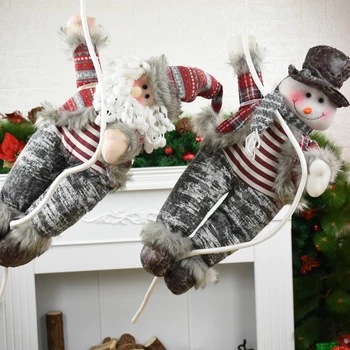 

Christmas Doll Climbing On Rope for Indoor/Outdoor Wall Window Hanging Xmas Ornament Christmas Decorations for Home