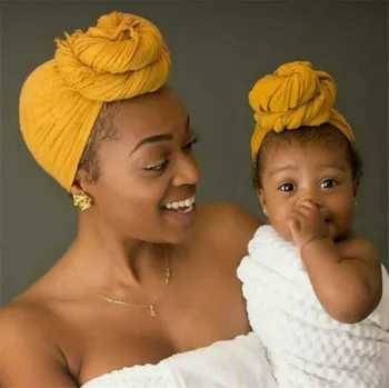 

2 Pcs Mother and Kids Muslim Turban Hat Islamic Clothing Hijab Muslim Scarf Women Baby Hijab Fashion Cotton Indian Headscarf Hat