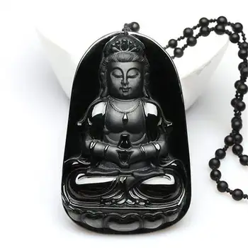 

Natural Large Mo Cui Guanyin Pendant