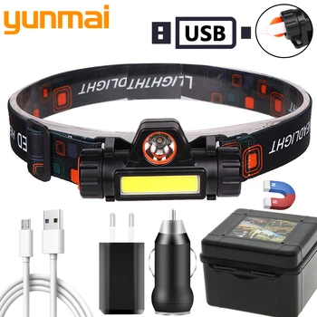 MEGA DISCOUNT ❤️ XP-G Q5 built-in 18650 battery LED headlamp COB work light 2 light mode with magnet Waterproof headlight head lamp flashlight - discount item 40% OFF Lights & Lighting
