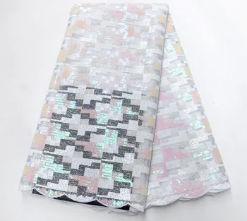 

African Lace Fabric 2019 High Quality Lace Fabric French Sequins Net Tulle Fabrics Nigerian Laces For Wedding Dress