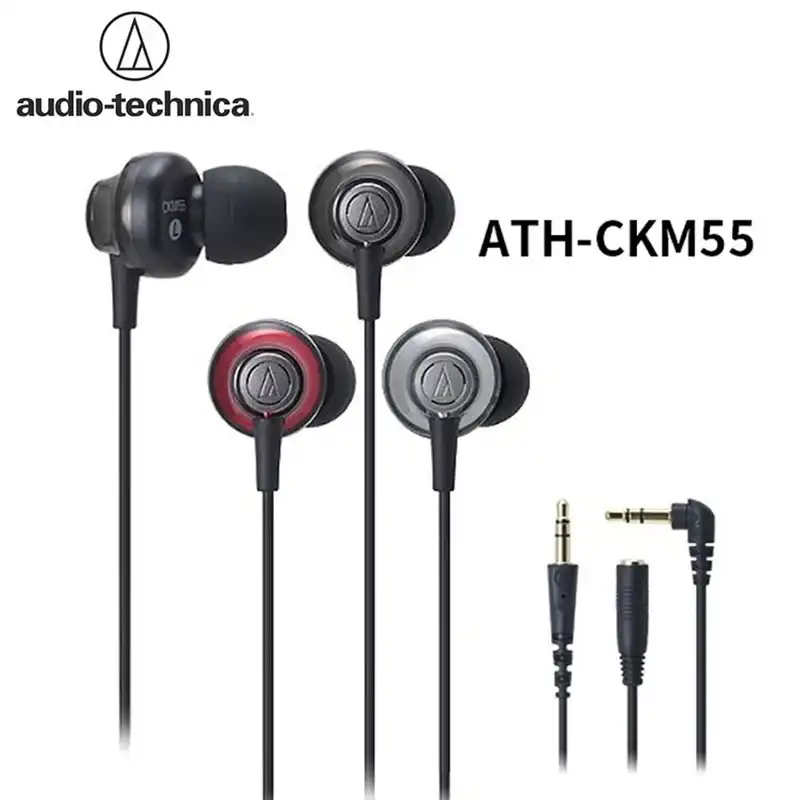 Audio Technica Ath Ckm55 3 5mm Wired Hifi Earphone In Ear Sports Stereo Hi Res Headset Hd Sound Earphone For Mobile Music Game Earphones Aliexpress