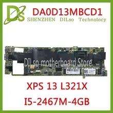 KEFU L321X материнская плата для Dell XPS 13 L321X материнская плата для ноутбука I5-2467M 4G DDR3L DA0D13MBCD1 полностью протестированная работа