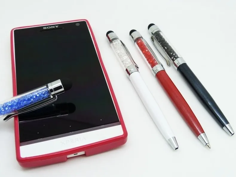 Wholesale Colorful 2 In 1 Crystal Capacitive Touch Stylus Ball Pen for iPad IPhone HTC Samsung Phones 1000pcs | - Цена: 
