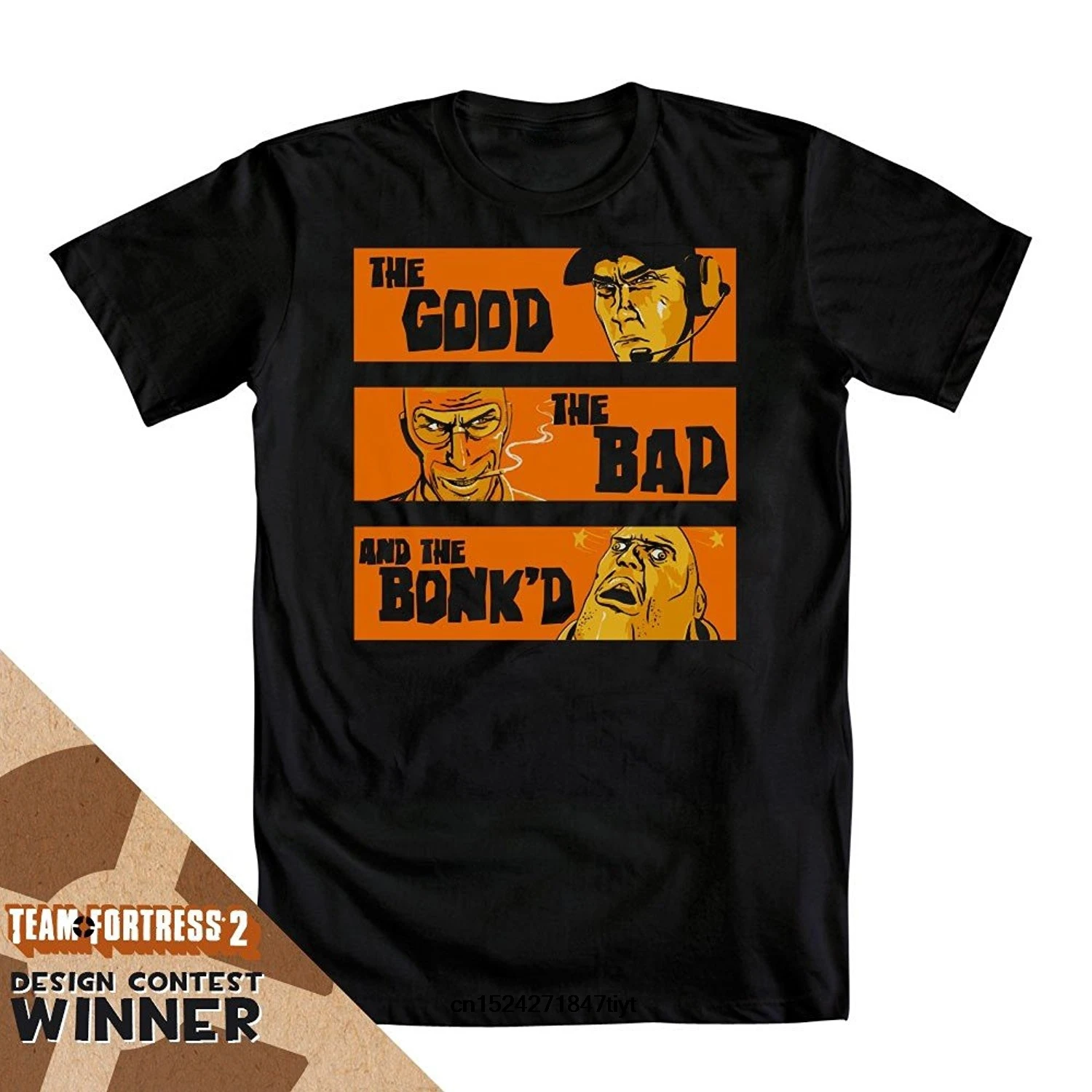 Мужская хлопковая футболка с коротким рукавом и круглым вырезом Team Fortress 2 The Good Bad