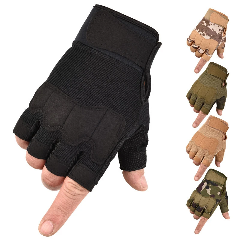 NEW Men's Tactical Gloves Military Army Shooting Fingerless Gloves Anti-Slip Outdoor Sports Paintball Airsoft Bicycle Gloves mens fur lined gloves