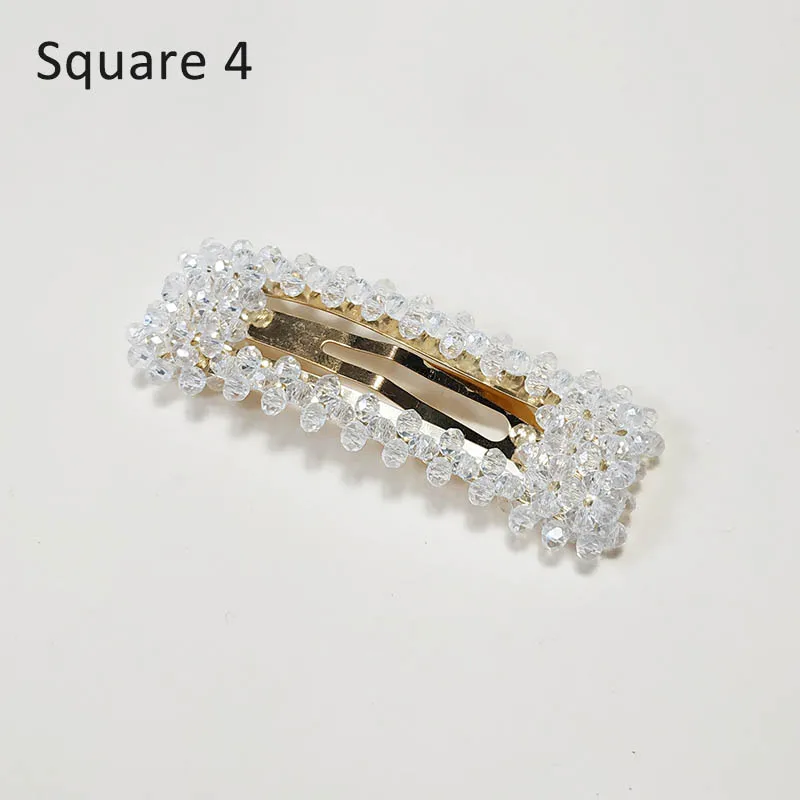 Square 4 Аксессуары для волос для девочек, квадратные заколки для волос в форме капли, хрустальные бусины, украшение для головы, шпильки из сплава, женские заколки, стразы, головные уборы - Цвет: Square 4