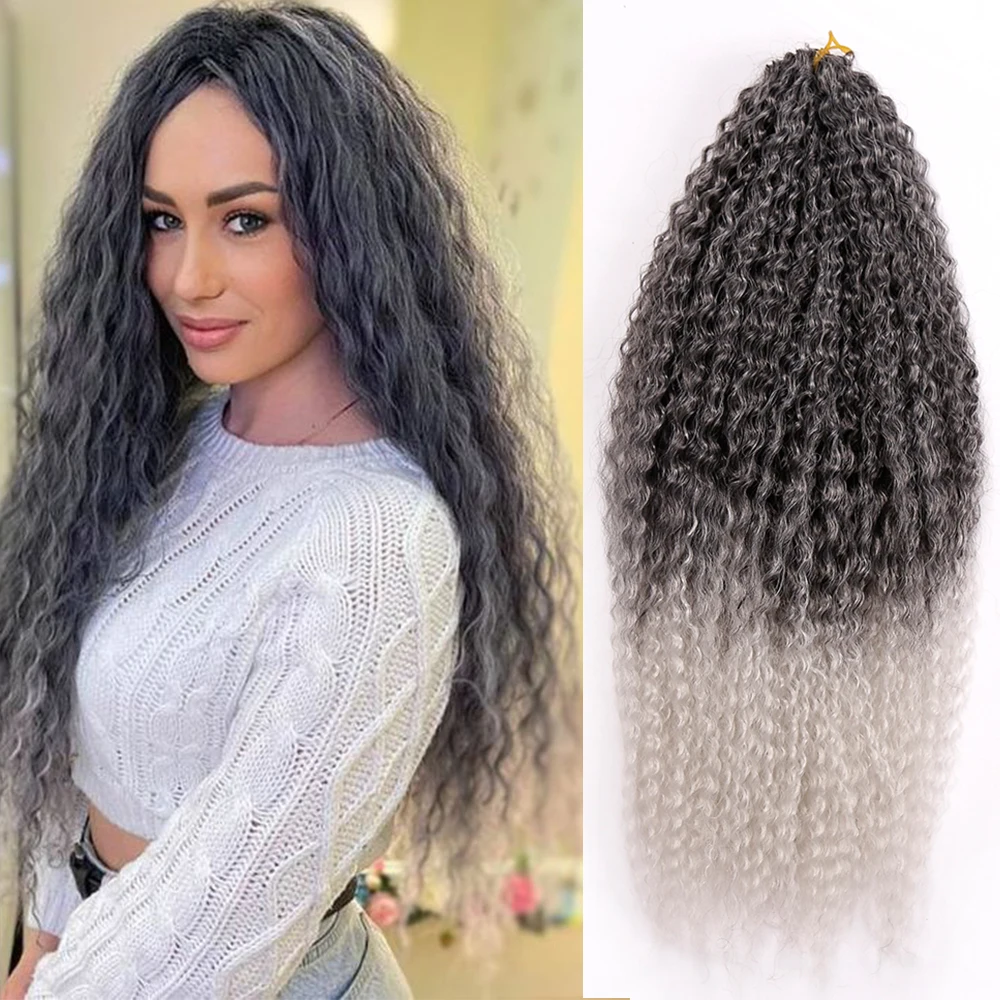 Afro riccioli trecce sintetiche all'uncinetto capelli Yaki crespi morbidi Ombre ricci trecce estensioni dei capelli dea Marly capelli per donne nere