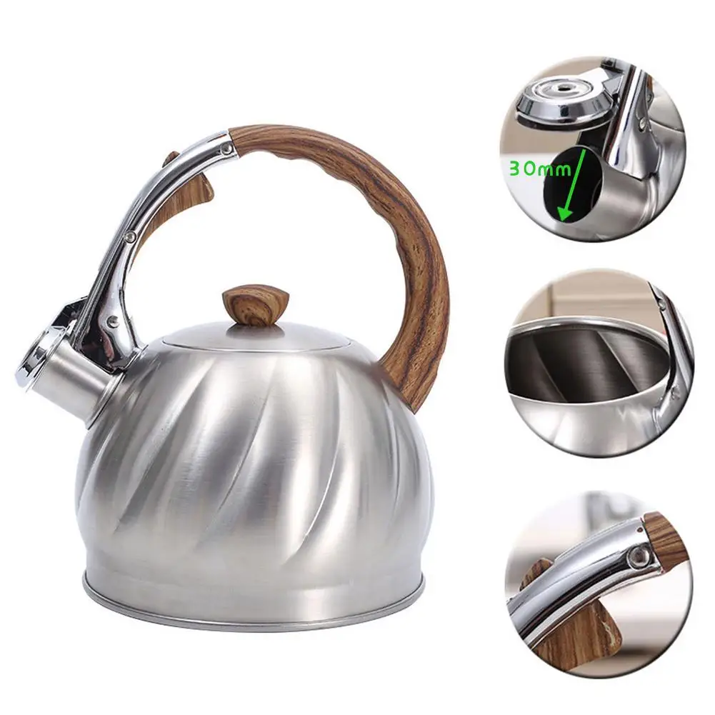 New 2l Stainless Steel Whistling Tea Kettle Food Grade Teapot For Make Tea Boil  Water Compatible Gas Stoves Induction Cookers - Water Kettles - AliExpress