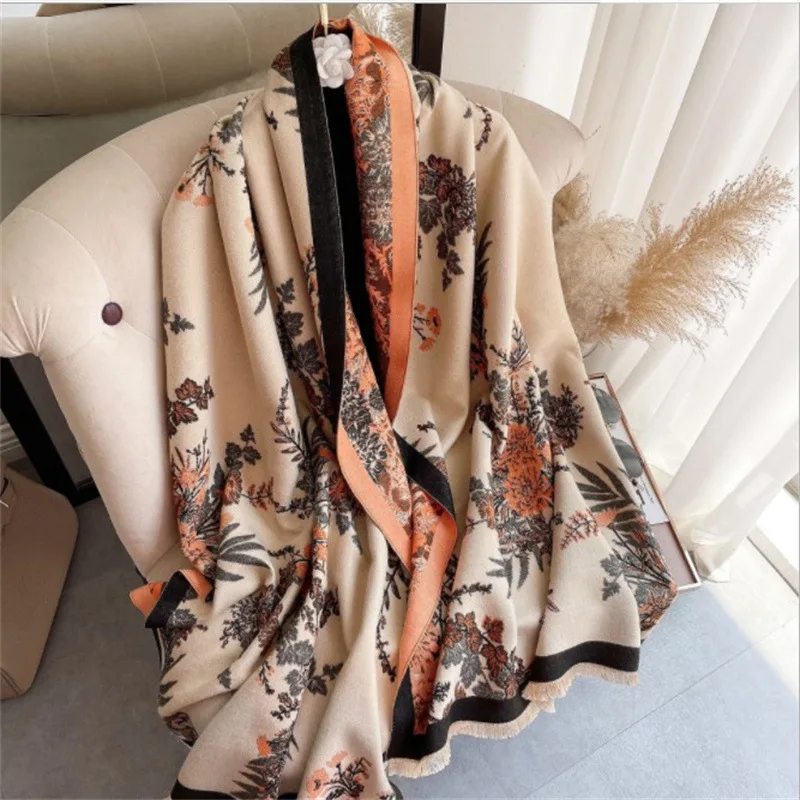 Scarf Women Winter Scarf Pashmina Shawls Wraps Thick Cashmere Scarves Warm  Thick Blanket Horse Printed Shawl and Wraps - AliExpress