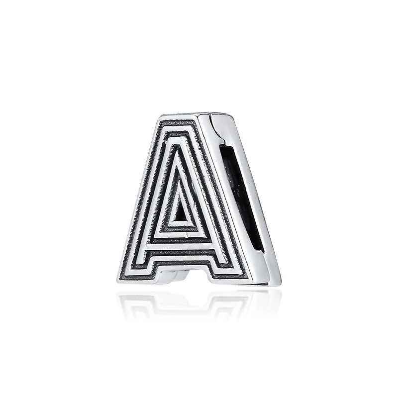 

CKK Silver 925 Jewelry Letter A Clip Charm Fits Original Reflexions Bracelets Sterling Silver Beads