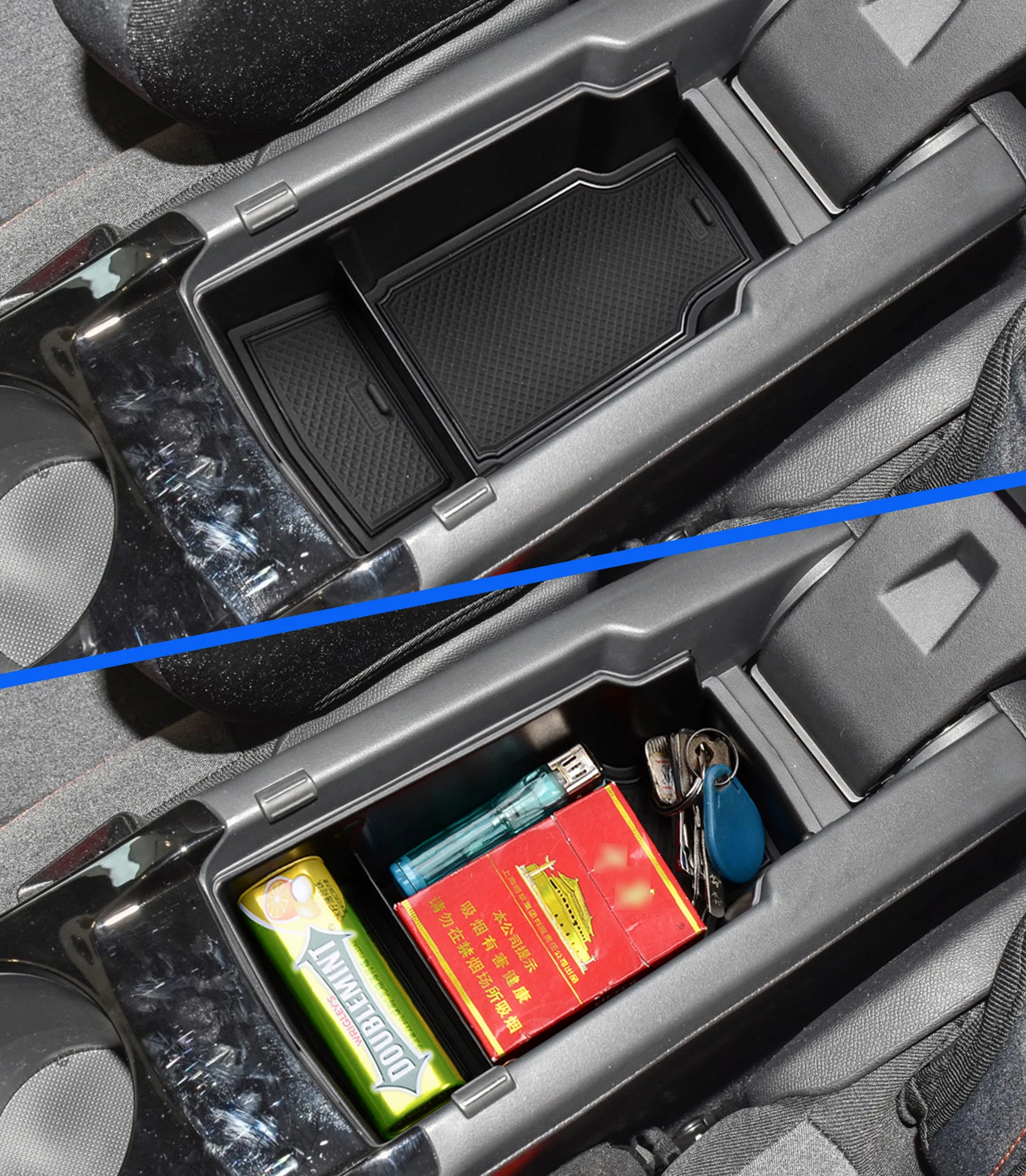 Fit For Peugeot 2008 2019 2020 2021 GT e2008 Armrest Box Storage Organizer Interior Accessories Center Console Tray