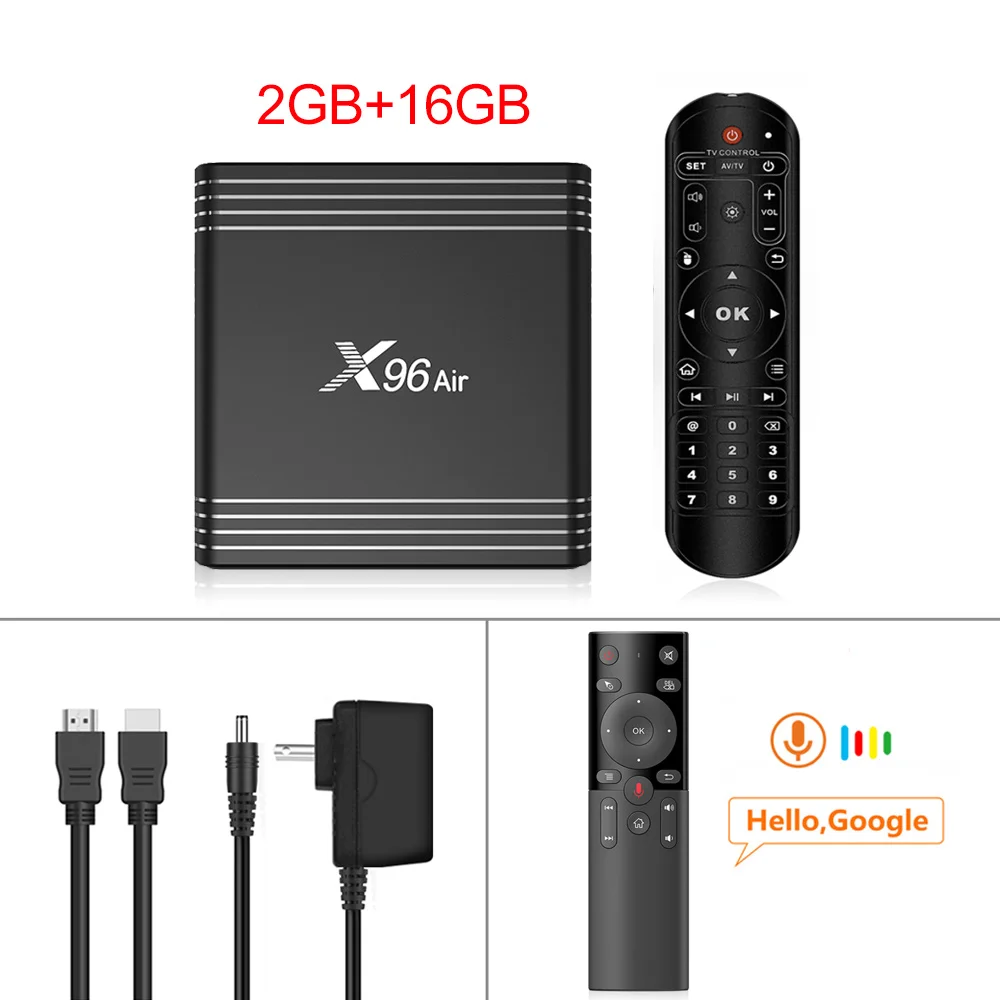 ТВ-приставка VONTAR X96 Air Amlogic S905X3 mini Android 9,0 4GB 64GB 32GB wifi 4K 8K 24fps Netflix X96Air 2GB 16GB телеприставка - Цвет: 2G 16G H17 voice RC