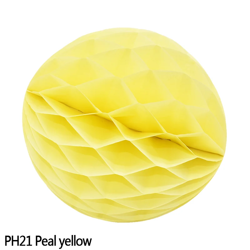 5 шт. 20 см декоративный цветок сотовый шар бумажный фонарь для свадьбы, дня рождения, украшения для детского душа - Цвет: PH21 Peal yellow