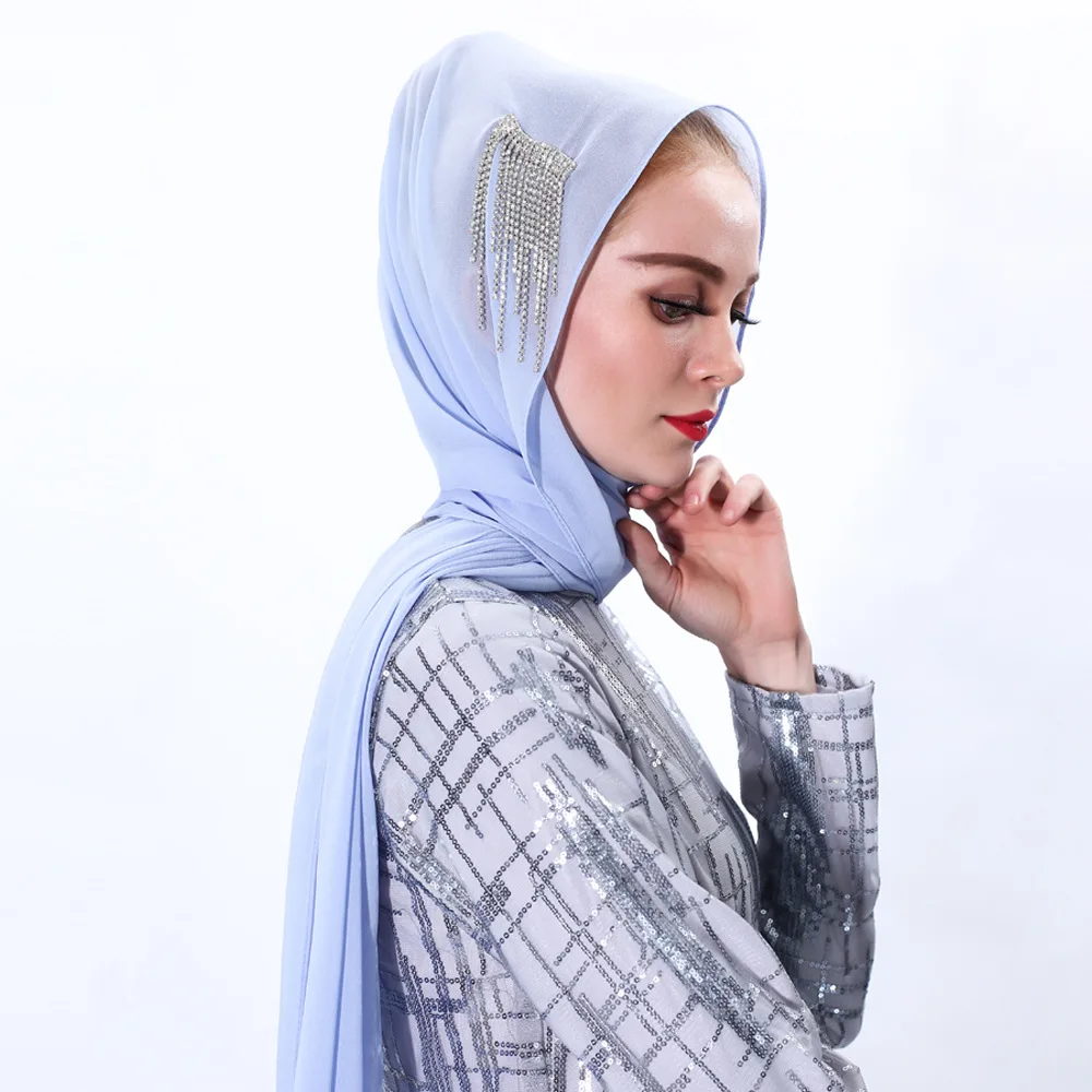 

Chiffon Tassel Hijab Abaya Scarf Turban Muslim Hijabs Foulard Femme Turbans For Women Headscarf Turbante Musulman