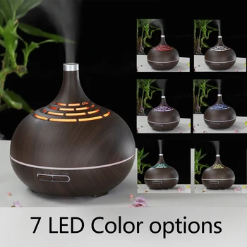 

400ml Wood grain Aroma Essential Oil Diffuser electric Ultrasonic Air Humidifier fogger LED Light aroma mist maker for home
