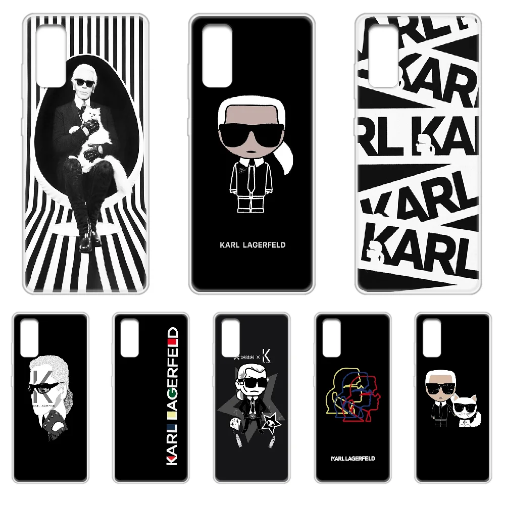 

brand Designer Lagerfeld Phone Case cover hull For SamSung Galaxy S 7 8 9 10 11 20 a 20e 50 51 70 71 Plus Edge Ultra transparent
