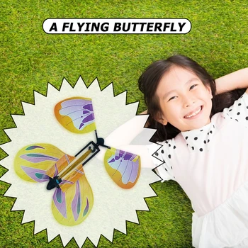 

Flying Butterfly Card Toy Exercise Practical Ability Color Cognition Tricks Funny Children Surprise Joke Wedding Prop