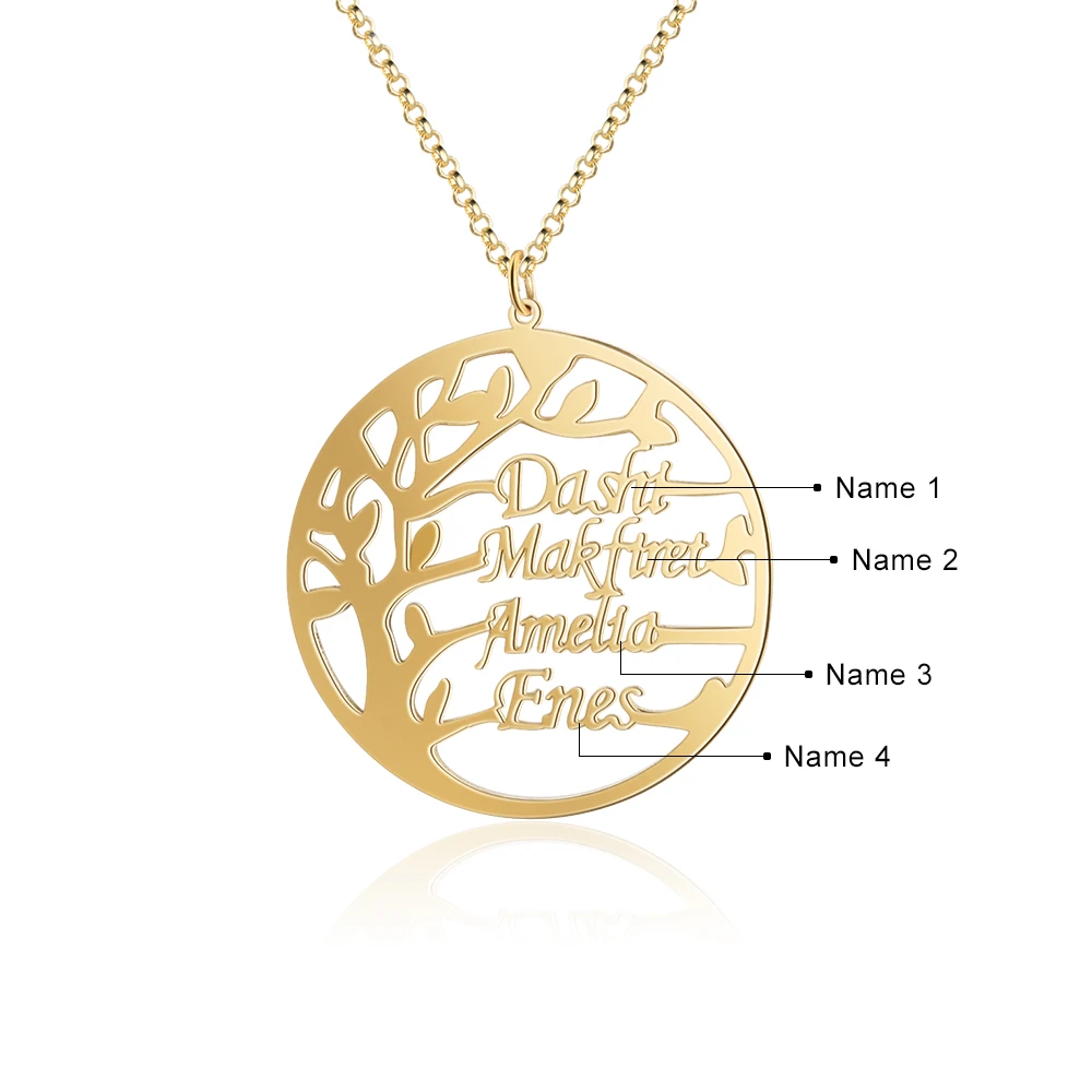 Персонализированное семейное дерево, ожерелье для мамы, заказное имя, Очаровательное ожерелье для женщин, 925 пробы Серебряное ювелирное изделие(Lam Hub Fong