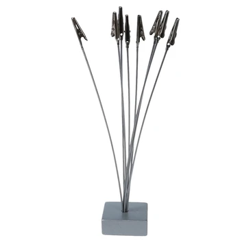 

Photo / Memo / Card Holder has 8 Pliers Wire Metallic Crocodiles Clips in Base Resin