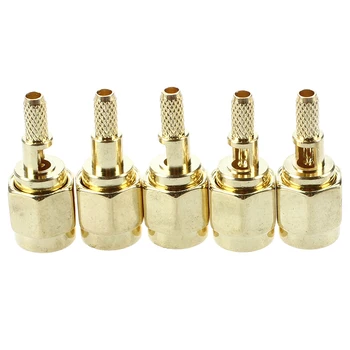 

5 x SMA Male Straight Crimp RG174 RG188 RG316 LMR100 RF Coax Connector