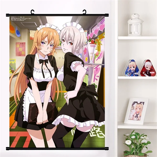 Аниме продовольственные войны! кулинарные поединки сомы Yukihira soma Megumi Косплей стены прокрутки Фреска плакат настенный висящий плакат отаку домашний декор подарки - Цвет: T