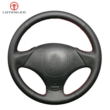 

LQTENLEO Black Artificial Leather Car Steering Wheel Cover For FIAT Fiat Albea 2002 Palio 2002-2004 Siena Weekend 2002-2005