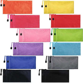 

24Pcs Zipper Waterproof File Bag Pencil Pouch Pen Case, for Office Supplies Travel Accessories Cosmetic, Random Colors