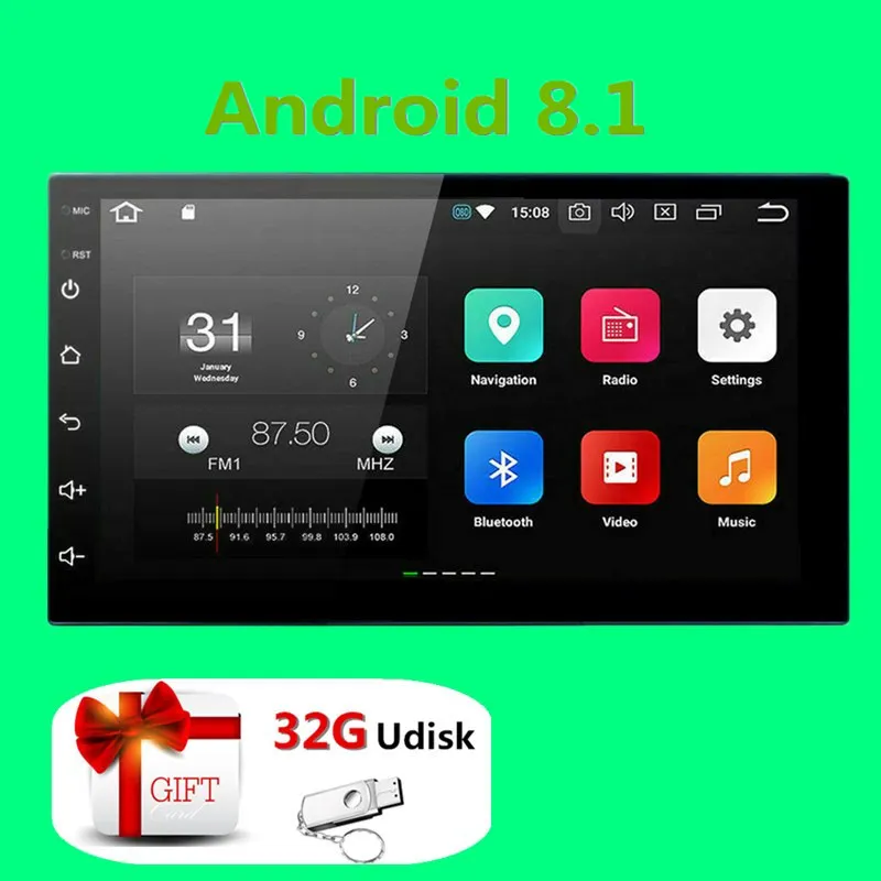 

2 Din Android Car Multimedia Player GPS Navigation HD Autoradio WiFi USB FM 2 Din Car Audio Radio Stereo Backup Monitor 2Din