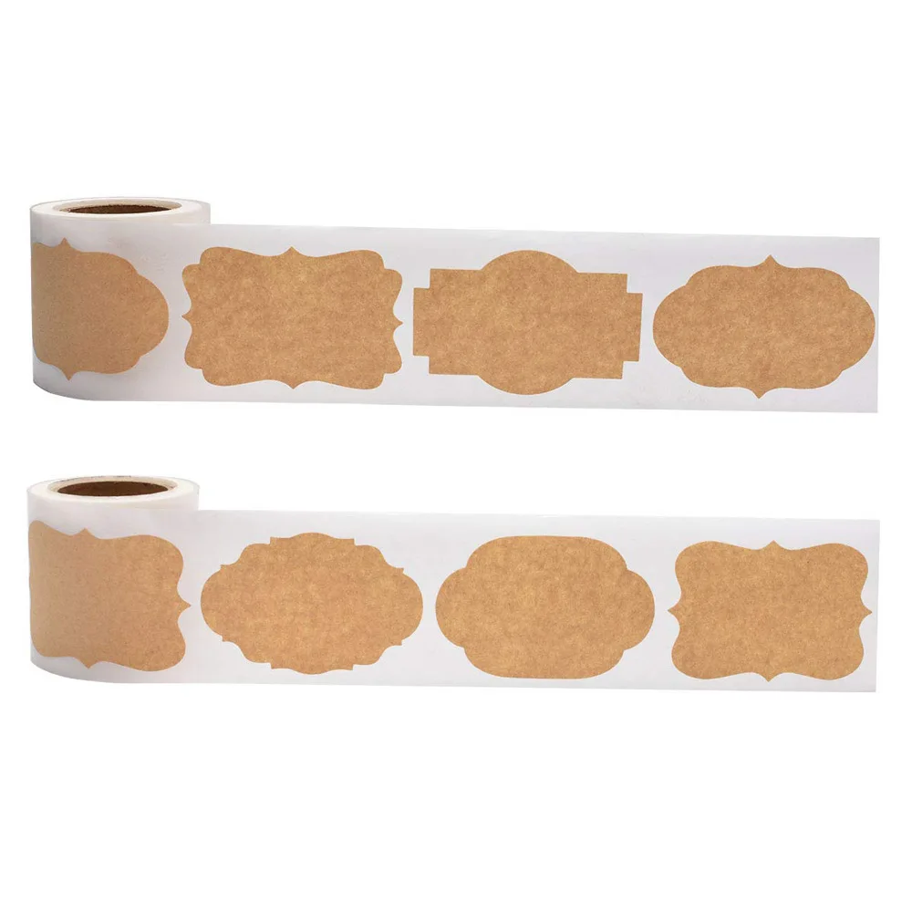 

150pcs kraft paper sticker 3 types/roll blank writable sealing label glass bottle label sticker baking sticker gift sticker