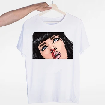 

Men's Pulp Fiction TRAVOLTA SAMUEL JACKSON T-shirt Unisex O-Neck Short Sleeves Summer Casual Fashion Women Tshirt