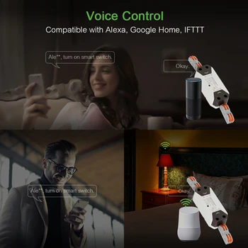 

New Smart Switch Wi-Fi Switch Wireless Voice/APP Control Compatible with Alexa Google DIY Home Automation Module 10A 90-250V