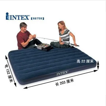 

Double Inflatable Mattress Double-Outdoor Camping Home Daily Flocked Stripes Inflatable Mattress 68759