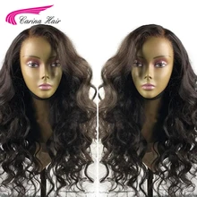 Carina бразильские Свободные волны 13*3 передние волосы на кружеве парики с волосами младенца Remy человеческие волосы бесклеевые обесцвеченные парики вида шишка-пучок