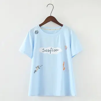 

New Cotton T-shirt Women Printing T Shirt Summer Clothing Female