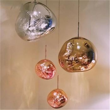 

Nordic Glass LED Pendant Lamp Lights Melt Lava Kitchen Accessories Crystal Home Lighting Chandeliers Modern Restaurant Lights LM